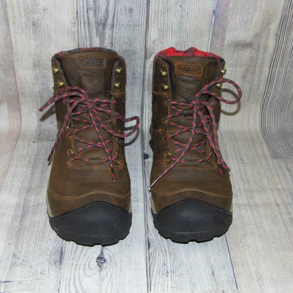 KEEN Targhee II Dark Earth/Red Plaid Leather Boots Mens Size 11 main image 6